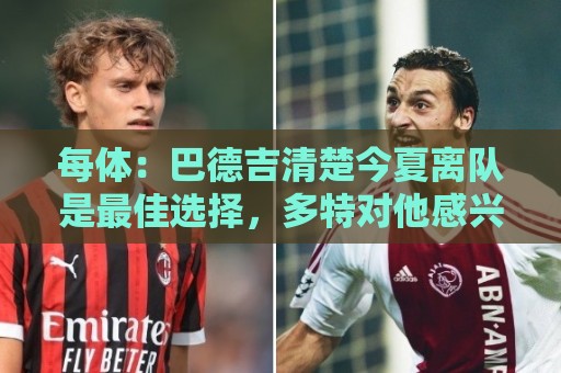 每体:巴德吉清楚今夏离队是最佳选择,多特对他感兴趣 每体:巴德吉清楚今夏离队是最佳选择,多特对他感兴趣